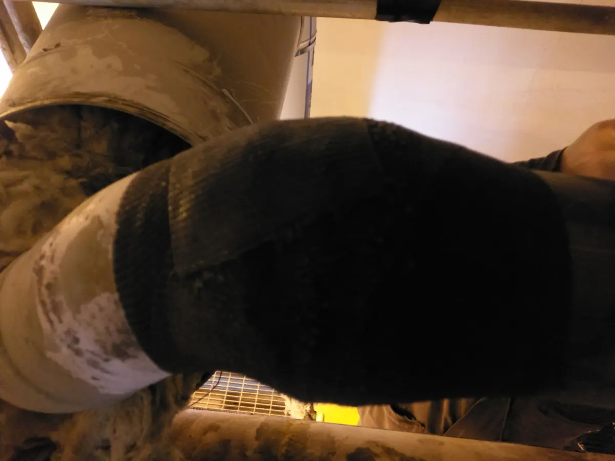 External protection around the configured body at the process-line weld.