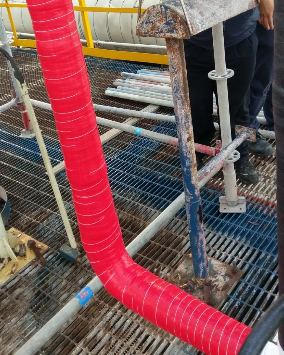Completed ISB running through the vertical pipe and its lower bend.